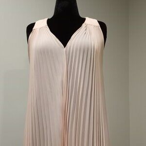 TED BAKER SHEER SUMMER PLEATED MAXI DRESS WITH RUFFLED WIRE HEMLINE SIZE 8